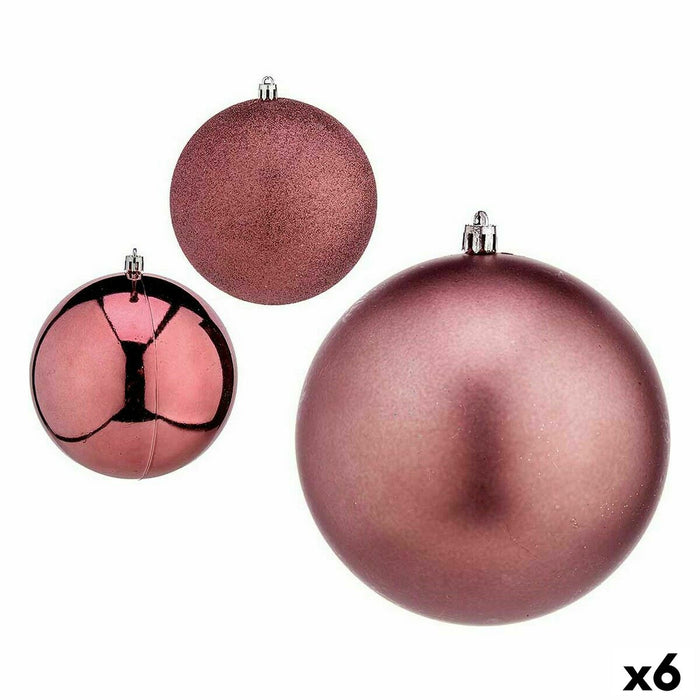 Комплект Коледни Топки Krist+ 00798 00798 Розов Пластмаса Ø 12 cm (6 броя)