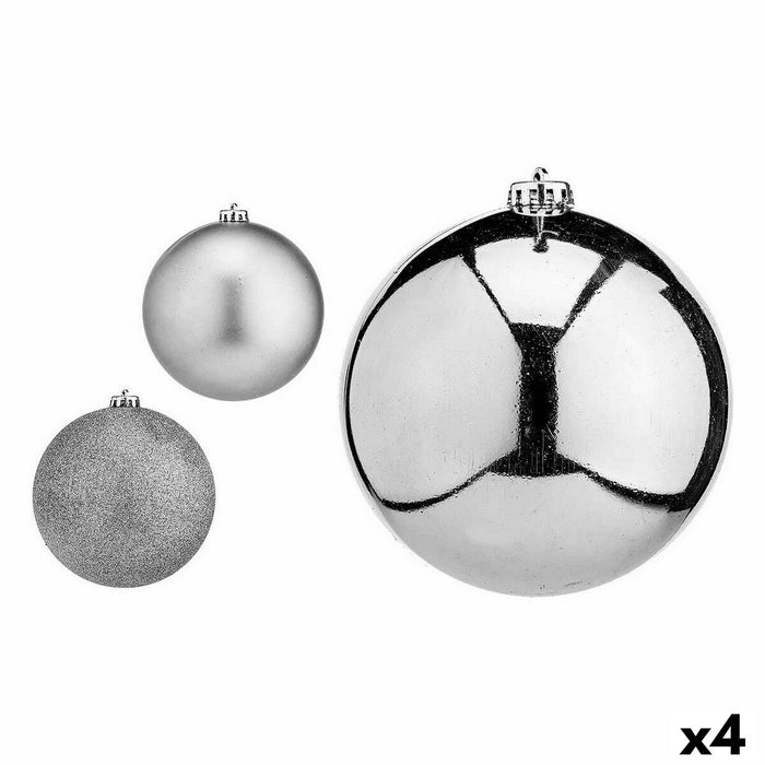 Комплект Коледни Топки Krist+ 00821 00821 Сребрист Пластмаса Ø 15 cm (4 броя)