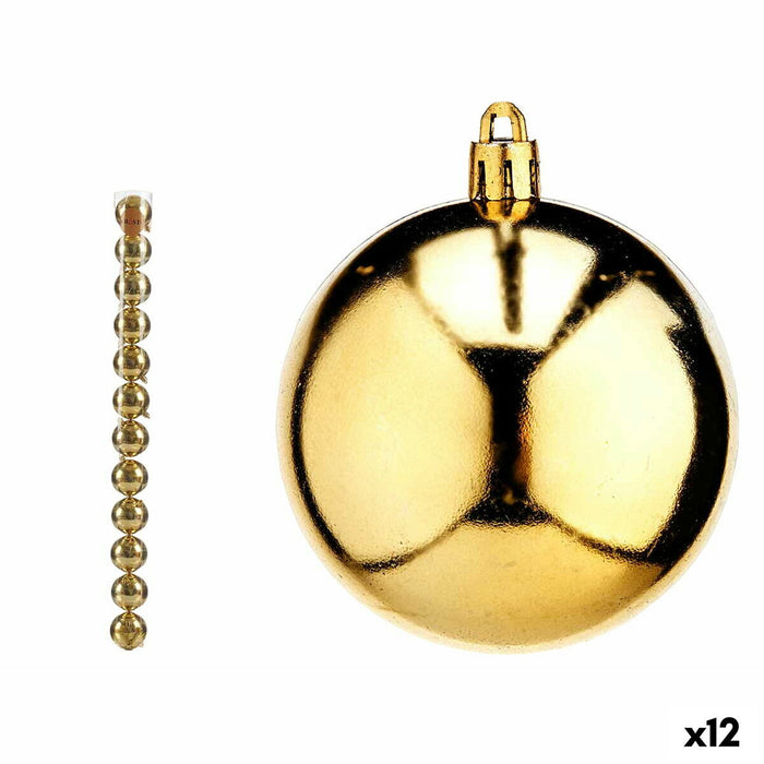 Комплект Коледни Топки Krist+ 00464-4 00464-4 Златен PVC Ø 7 cm (12 броя)