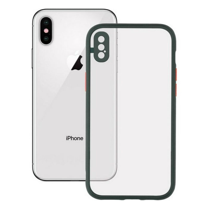 Калъф за мобилен телефон iPhone X/XS KSIX Duo Soft Зелен