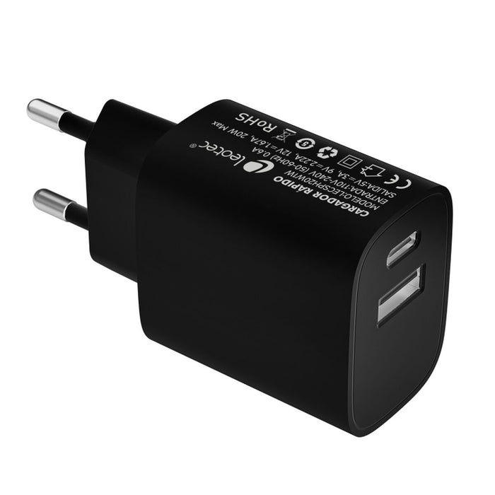 Зарядно за стена LEOTEC PD Черен 20 W