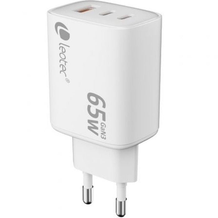 Зарядно за стена LEOTEC LECSPH65W3W2 65 W Бял