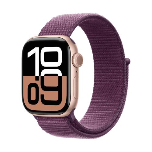 Смарт часовник Apple Watch Series 10 GPS 46mm Rose Gold Alu case, Plum Sport Loop