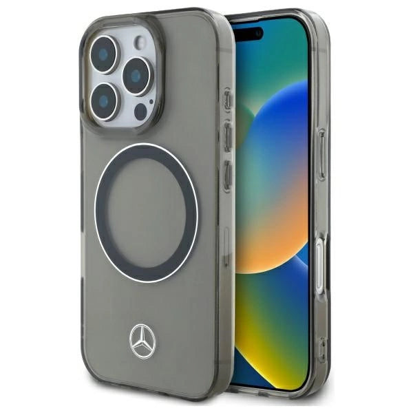 Калъф Mercedes Silver Ring MagSafe за iPhone 16 Pro - черен
