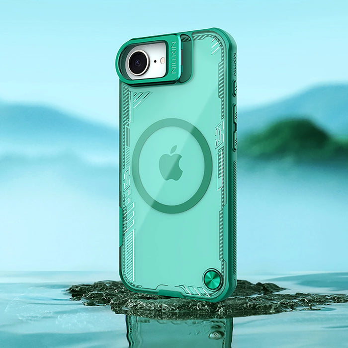 Магнитен калъф Nillkin Iceblade Prop със стойка за iPhone 16e - зелен