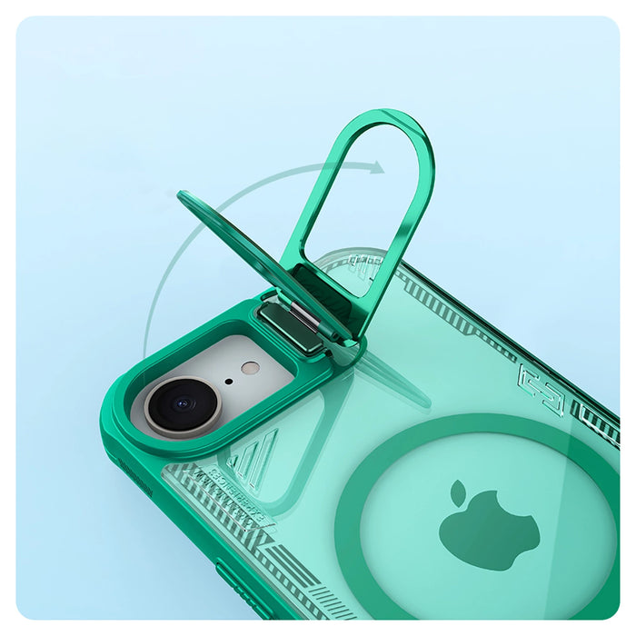 Магнитен калъф Nillkin Iceblade Prop със стойка за iPhone 16e - зелен