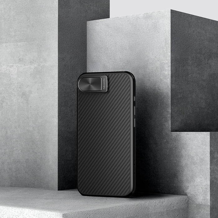 Nillkin CarboProp магнитен калъф с капак за камера и стойка за iPhone 16e - черен