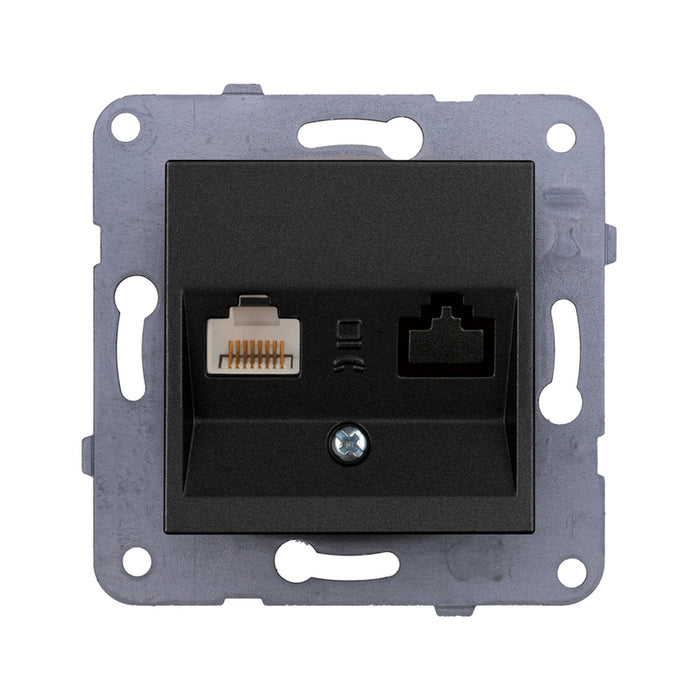 РОЗЕТКА RJ45 CAT 5E ЧЕРНА PANASONIC KARRE PLUS