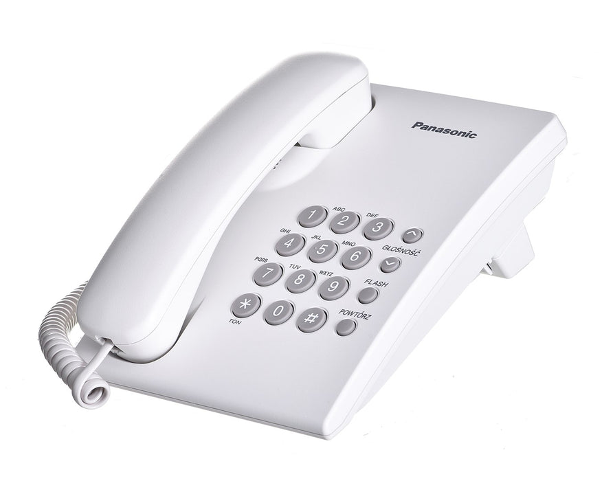 Телефон Panasonic KX-TS500PDW Аналогов телефон Бял