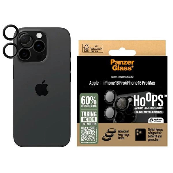 Черен протектор за обектив PanzerGlass Hoops iPhone 16 Pro 6.3" / 16 Pro Max 6.9" 1284