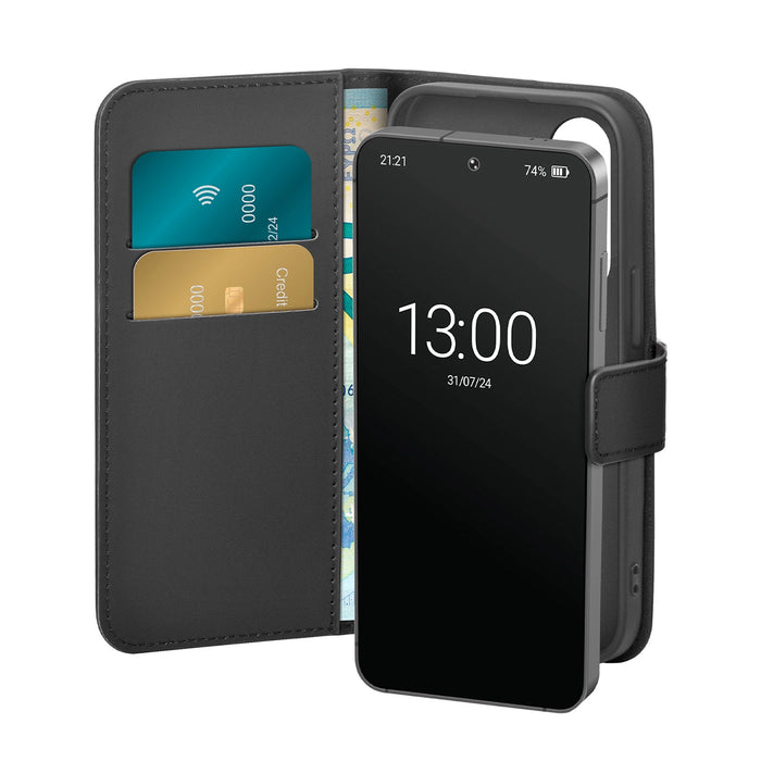 Puro Booklet Case с флип и портфейл за Samsung Galaxy S25+ - черен