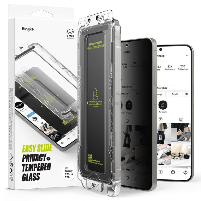 Ringke Easy Slide 2 пакета Privacy Glass за Samsung Galaxy S25+