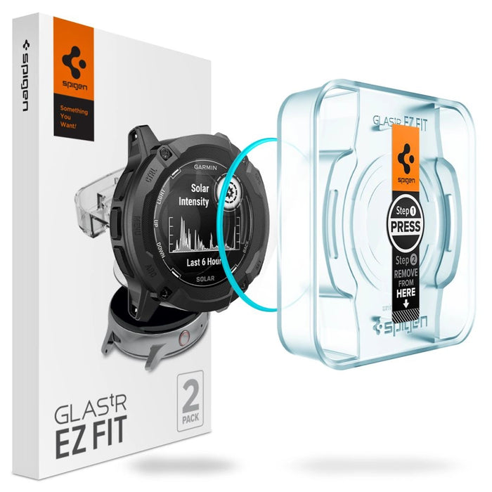 Spigen Glas.tR EZ Fit закалено стъкло за Garmin Instinct 2X Solar - 2 бр.