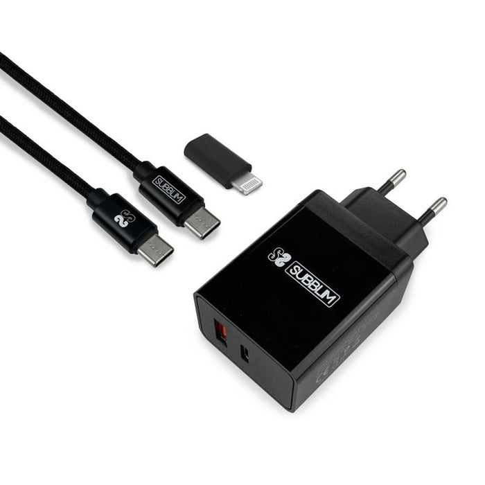 Зарядно за стена Subblim SUBCHG-3WPD11 Черен