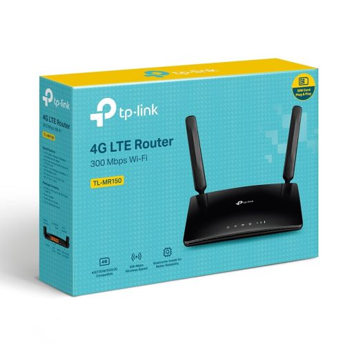 Рутер TP-LINK TL-MR150 N300, 802.11n/300Mbps, LAN/WAN, черен