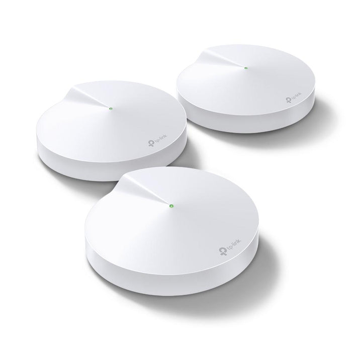 Безжичен рутер TP-Link Deco M5, AC1300, 2.4/5 GHz, 400 - 867 Mbps, Gigabit, (3-pack)