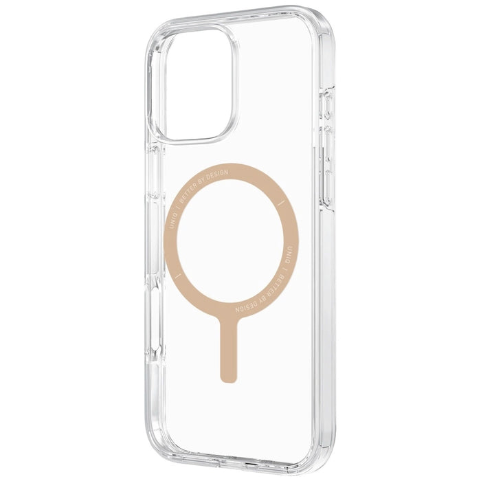 Uniq Clario Magclick Charging Case за iPhone 16 Pro Max - прозрачно злато