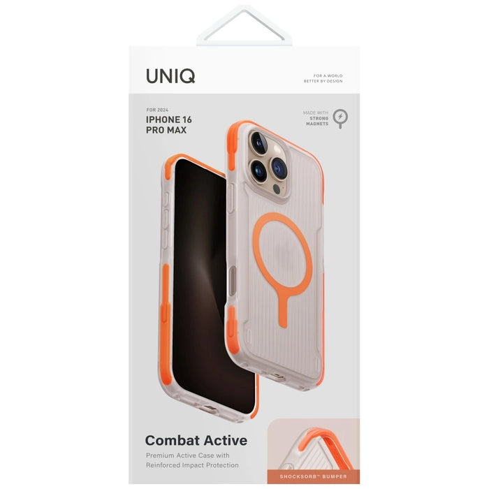 Uniq Combat Active Magclick Charging Case за iPhone 16 Pro Max - оранжев