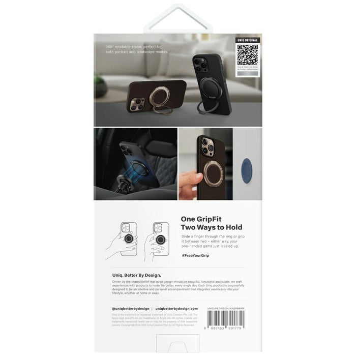 Uniq Keva Air Magclick Charging GripFit Case за iPhone 16 Pro - кафяв