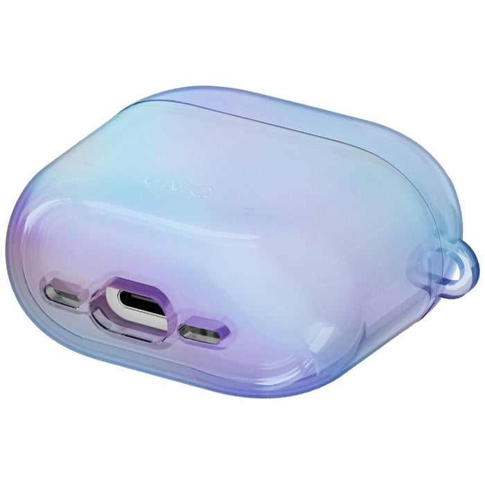 Калъф Uniq Iridescia за AirPods 4 Hang Case - холо син