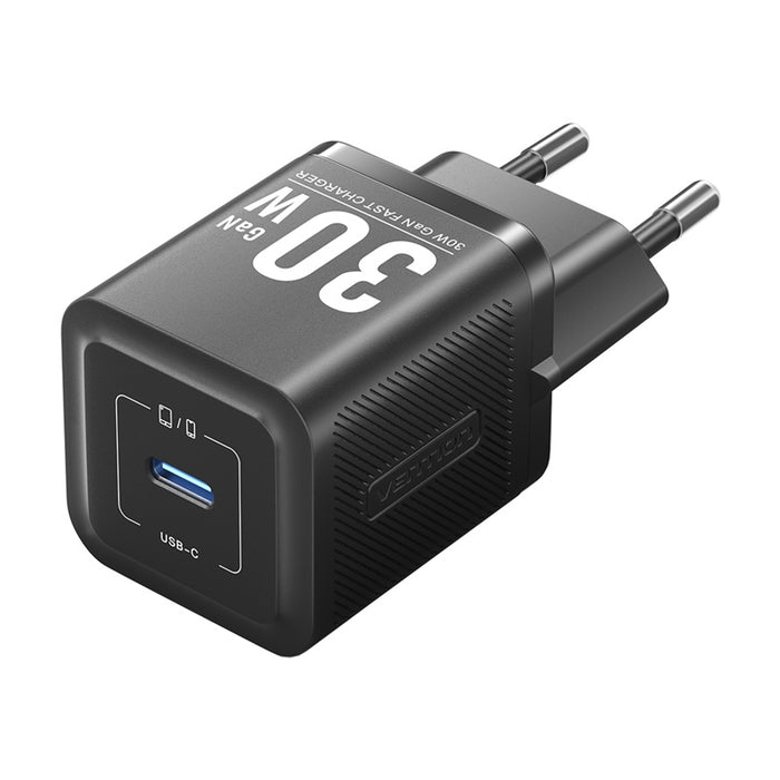 Зарядно устройство Vention FEZW0-EU USB-C GaN (30W) (черно)