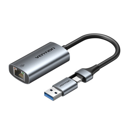 Адаптер Vention USB-A + USB-C до Gigabit Ethernet 0.15m
