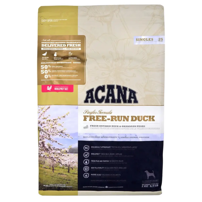 ACANA SINGLES Free-Run Duck Суха храна за кучета Duck 2 кг