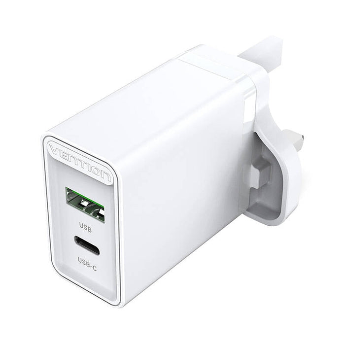 Адаптер Vention FBBW0-UK USB-A USB-C 18W/20W UK бял