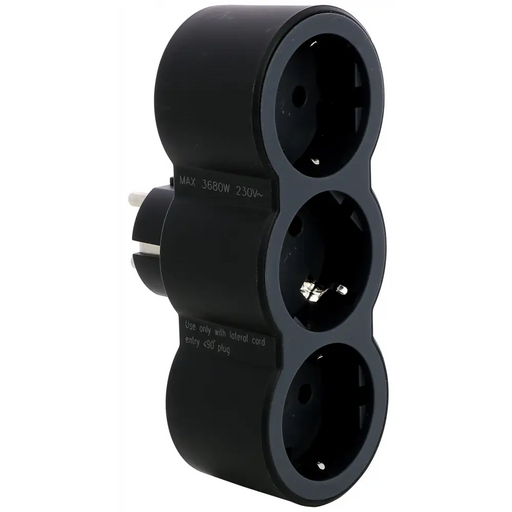 Адаптер за контакт Legrand 694519 шуко 3х черен