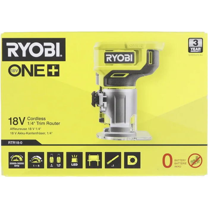 АКУМУЛАТОРНА ОБЕРФРЕЗА RYOBI R18TR-0 SOLO