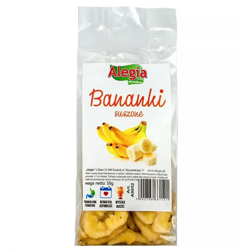 ALEGIA Сушени банани - лакомство за гризачи и зайци - 60гр