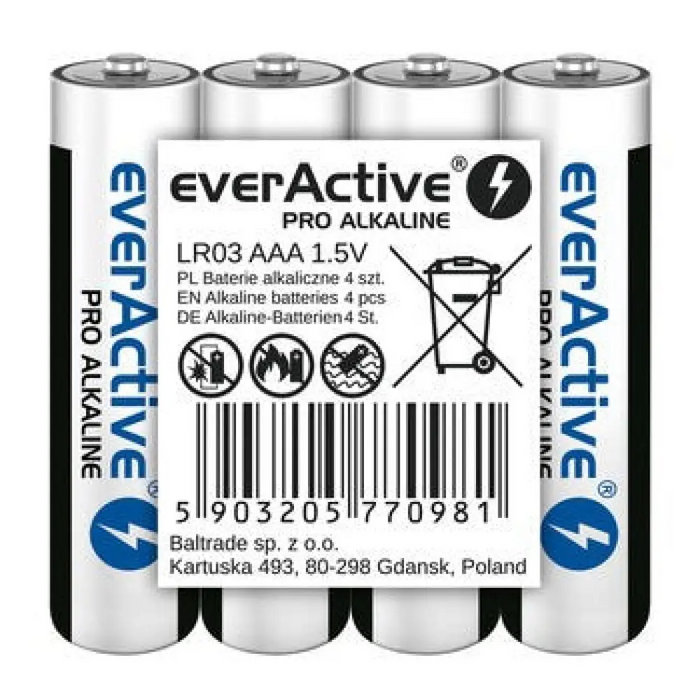 Алкални батерии AAA / LR03 everActive Pro 4 бр