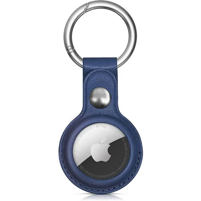 Apple AirTag PU кожен калъф - син