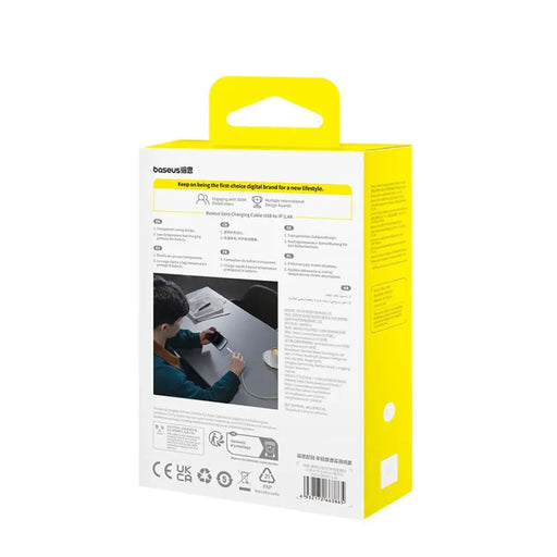Baseus Gem USB към IP 2.4A кабел за бързо зареждане 2 м Бял