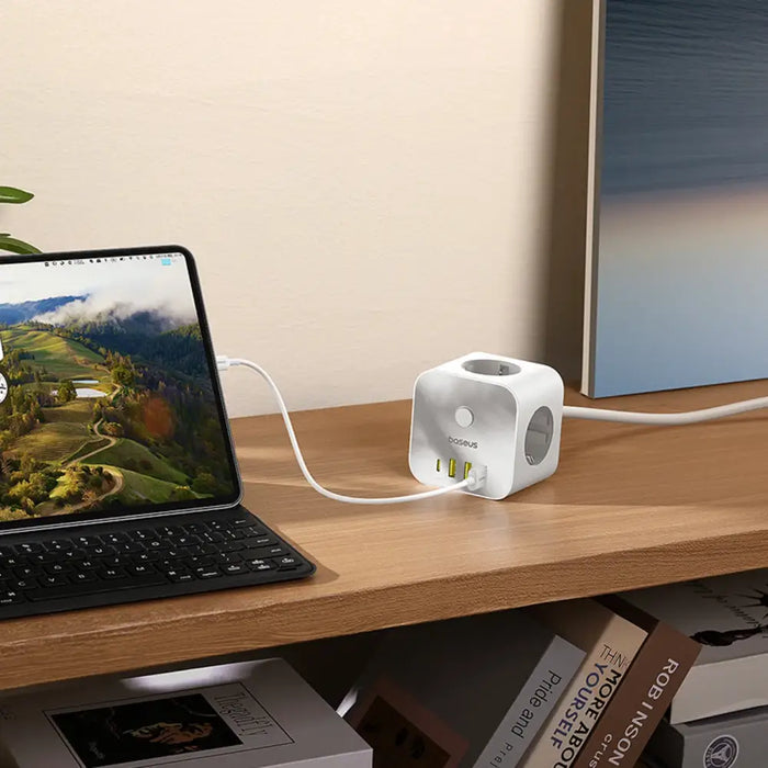 Baseus PowerCombo 7 в 1 Power Strip Cube 3 AC + 3 x USB-A