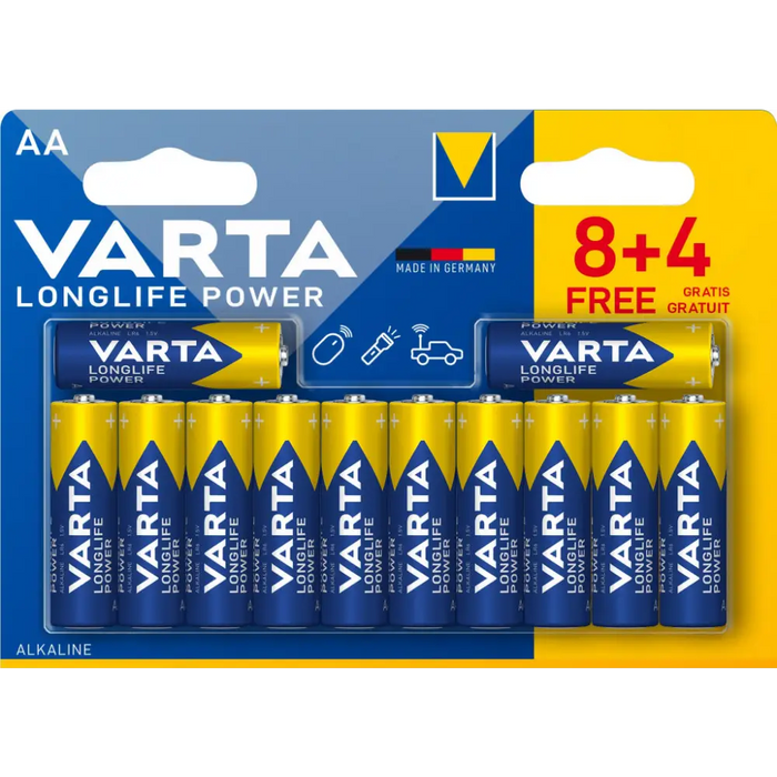 Батерии Varta LONGLIFE POWER AA BLI 12 (8 + 4)