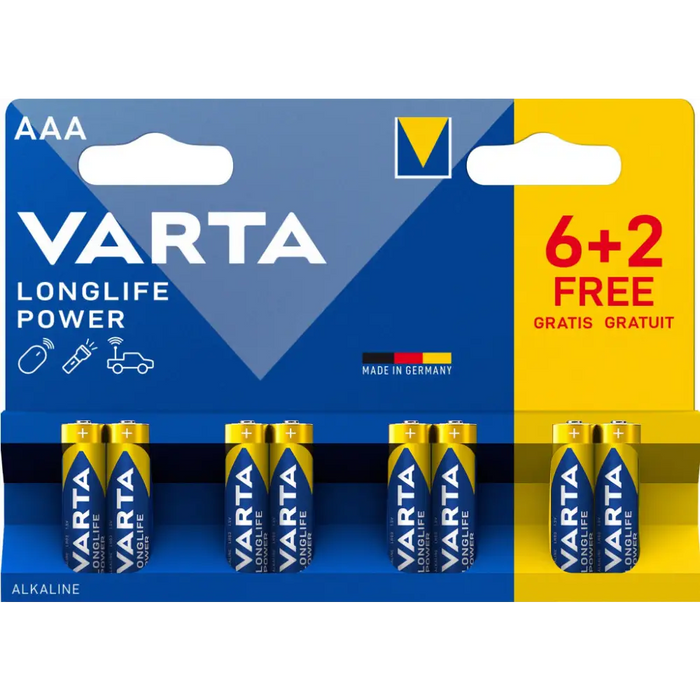 Батерии Varta LONGLIFE POWER AAA BLI 8 (6 + 2)