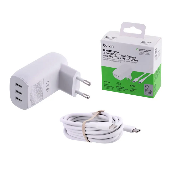 Belkin BoostCharge лаптоп смартфон универсален бял