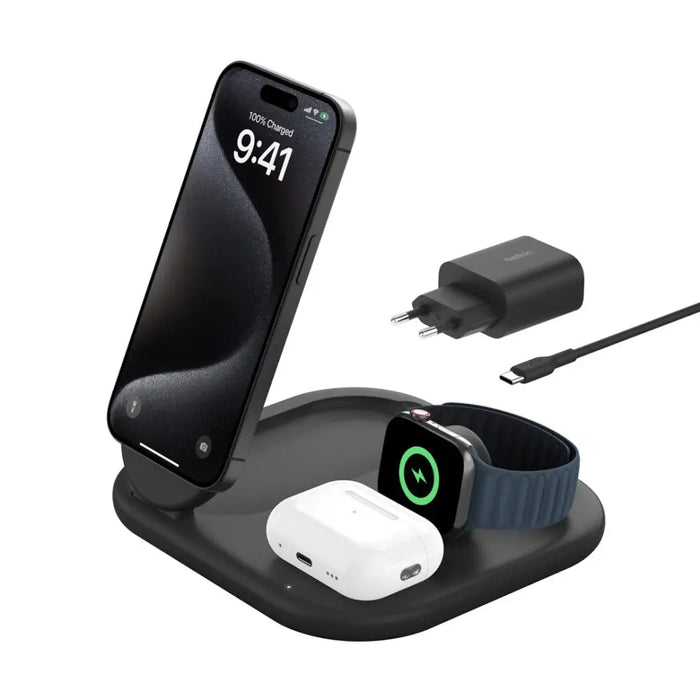 Безжично зарядно Belkin WIZ029VFBK Черен 15 W (1 броя)