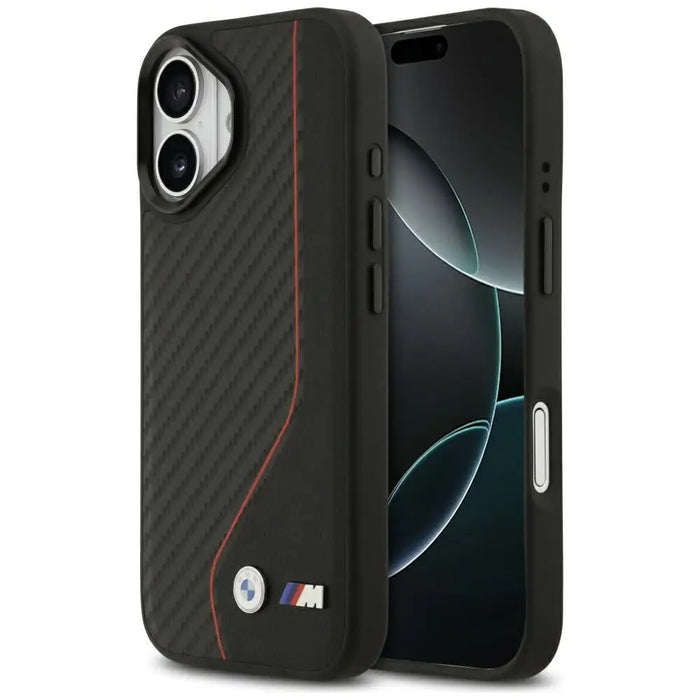 BMW M Carbon Line & Logo MagSafe Case за iPhone 17 - червен