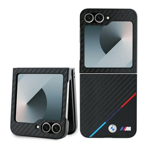 BMW Carbon Tricolor Case за Samsung Galaxy Z Flip 6 - черен