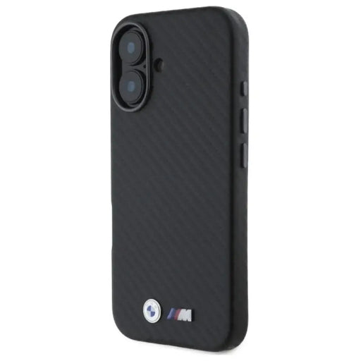 BMW Carbon Wrapped Metal iPhone 16 Case - черен