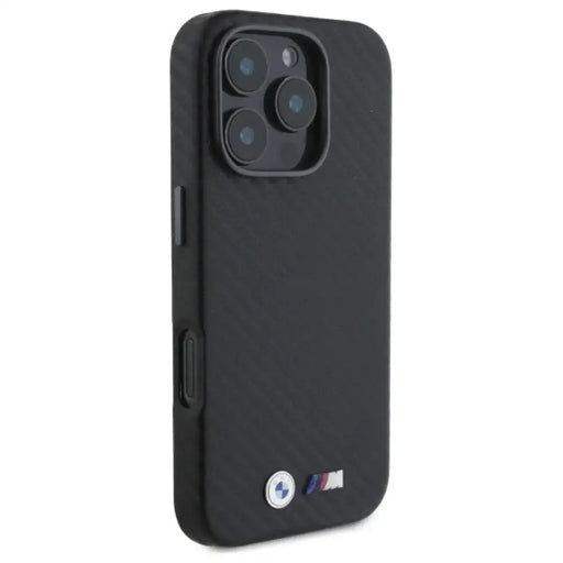BMW Carbon Wrapped Metal iPhone 16 Pro Max Case - черен