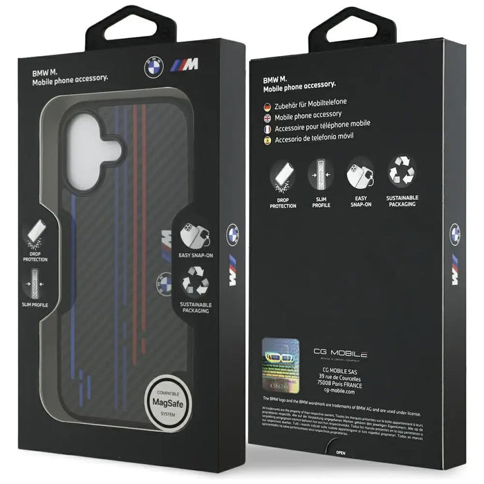 BMW M Kevlar Lines & Logo MagSafe Case за iPhone 17 - черен