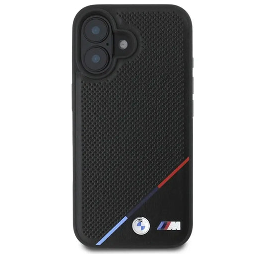 BMW M Perforated Tricolor Line MagSafe калъф за iPhone 16