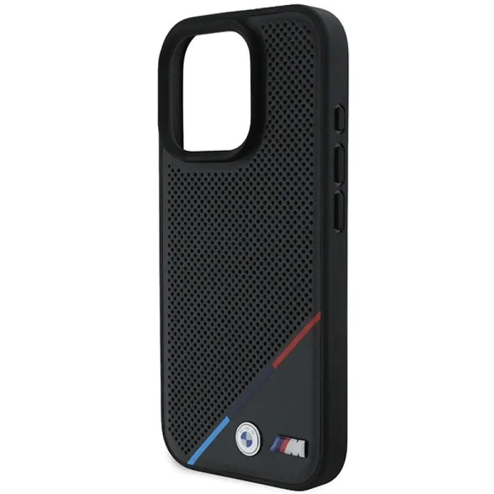 BMW M Perforated Tricolor Line MagSafe калъф за iPhone 16