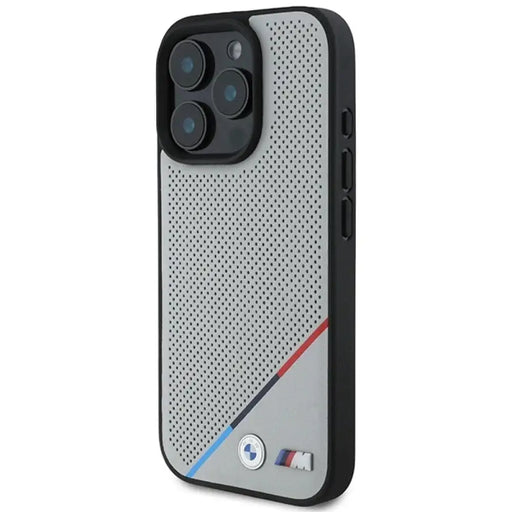 BMW M Perforated Tricolor Line MagSafe калъф за iPhone 16