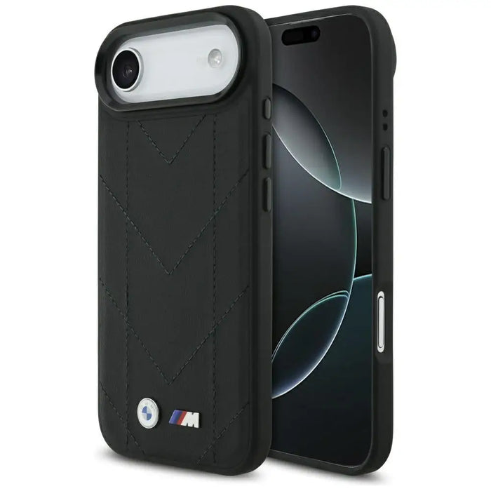 BMW M Quilted Logo MagSafe Case за iPhone 17 Air - черен