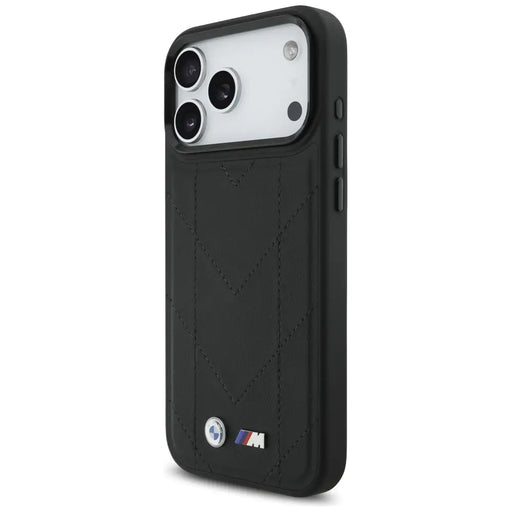 BMW M Quilted Logo MagSafe Case за iPhone 17 Pro Max - черен