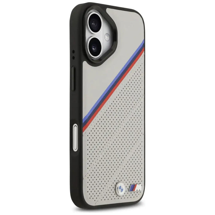 BMW M Tricolor Metal Logo MagSafe Case за iPhone 17 - сив
